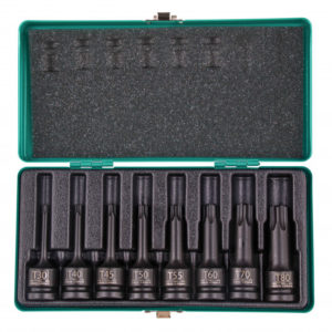 Набор ударных торцевых головок Torx 1/2",  в кейсе, 8 шт. Stels